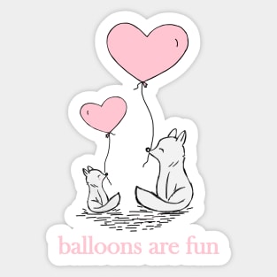LITTLE ANIMALS LOVE SWEET PINK BALLOONS Sticker